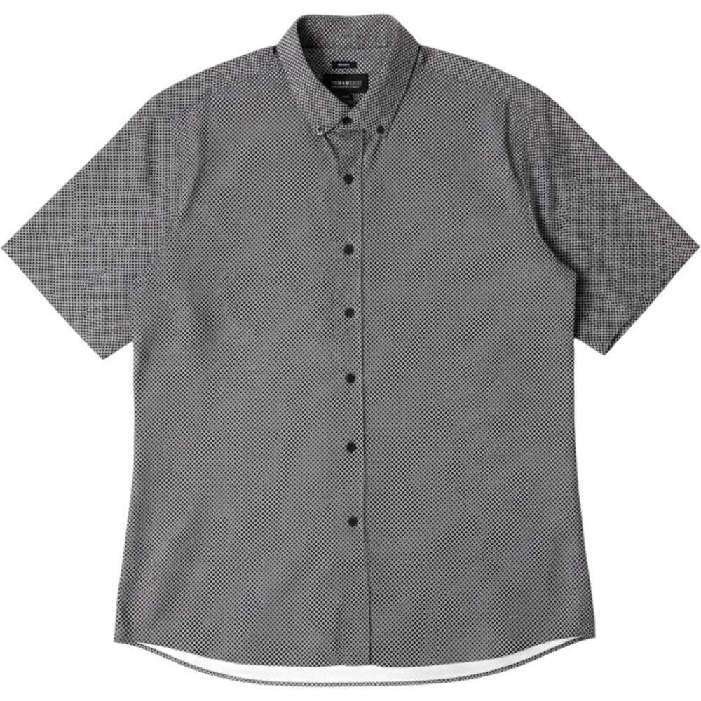 Awearness Kenneth Cole Mens XXL Slim Fit Short Sleeve Button Down Shirt Geo